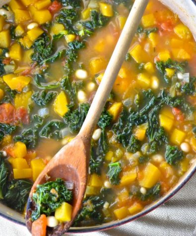 soup with kale and butternut squash